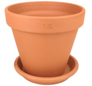 DEGREA Doniczka VASO D21 cm Ceramiczna Klasyczna Prosta Włoska Terakota + Podstawek D19 cm
