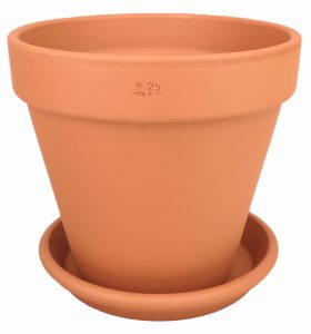 DEGREA Doniczka VASO D25 cm Ceramiczna Klasyczna Prosta Włoska Terakota + Podstawek D23 cm