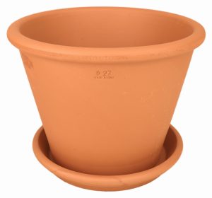 DEGREA Doniczka VASO POMPEI D27 Ceramiczna Klasyczna Prosta Włoska Terakota + Podstawek D23 cm