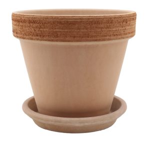 DEGREA Doniczka Ceramiczna Terakota VASO ARENA GRAFFIATO D19 cm + Podstawek D17 cm